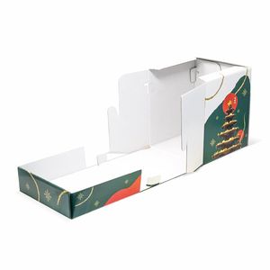 Boîte rigide recyclée Mod. Clip pour Panettone 19x19x23 cm avec laminage brillant, gaufrage et finition UV - Product Image 4