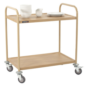 Kitchen Storage Imitation Wood <b>Serving</b> <b>Trolley</b> with 2 Shelves - Product Image 1