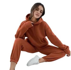 Personnalisé 100% Coton Femmes Slim Styles Survêtements Baggy Pantalons De Survêtement & Sweats À Capuche Cordon Ensembles Décontractés pour Femmes - Product Image 1