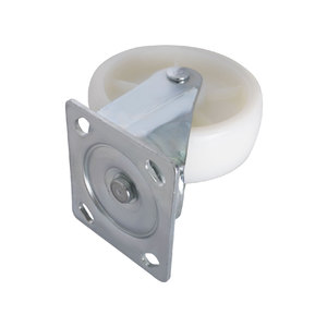 CCE 6 Inch White <b>Roller</b> Caster Nylon Wheels Chrome Coating Flat Free 660-lbs Load Capacity - Product Image 5