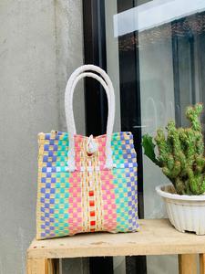 กระเป๋าผ้าทอผู้หญิงทำมือความจุมากกระเป๋าถือแฟชั่นพรีเมี่ยมแบบนุ่มอเนกประสงค์รีไซเคิลพลาสติกพรีเมียมรีไซเคิล - Product Image 2