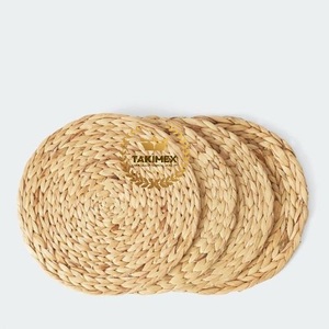 Precio barato, venta al por mayor, jacinto de agua Natural redondo, manteles individuales tejidos, cargador, almohadilla de placa ecológica para bodas - Product Image 5