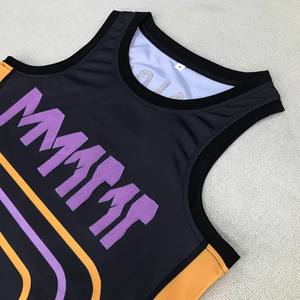 เสื้อบาสเก็ตบอลผ้าโพลีเอสเตอร์คุณภาพสูง 100% แบบสองด้าน สั่งทำได้ ลายเรโทร ผ้าตาข่าย แบบสองด้าน ขายส่ง - Product Image 6