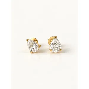Boucles d'oreilles solitaires en forme de poire en alliage - Product Image 1