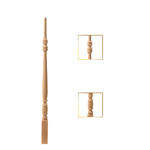 Balustre en bois moderne et minimaliste 5300P 34 "chêne rouge personnalisation directe d'usine professionnelle pour les pièces d'escalier - Product Image 2