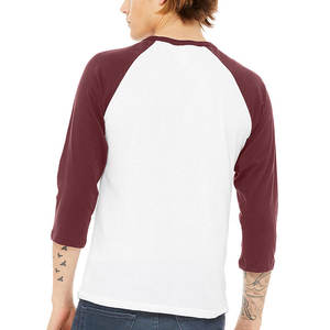 Bella Canvas 100% algodón camiseta raglán transpirable de manga larga suave personalizada para hombre - Product Image 5