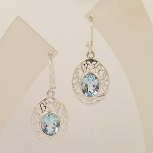 <b>Solid</b> 925 Sterling <b>Silver</b> Natural Blue Topaz Gemstone Handmade <b>Earring</b> Jewelry 925 <b>Silver</b> Jewelry - Product Image 4
