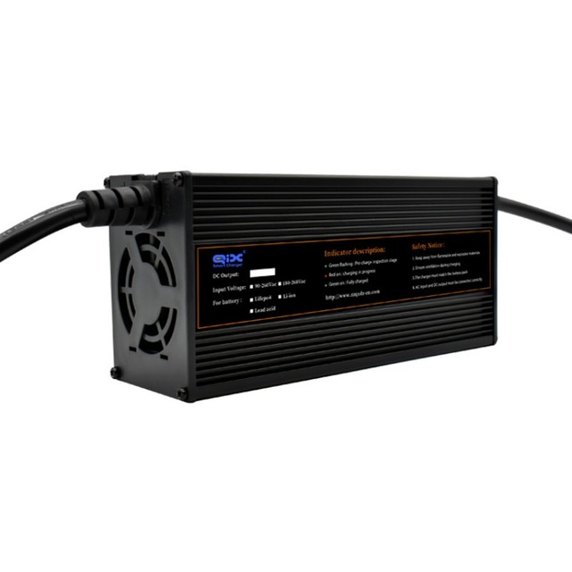 High-Power Fast Charging Battery Charger, IP34 Waterproof, Aluminium, 12V 20A / 48V 15A / 72V 12A for LiFePO4 16S 20S 24S