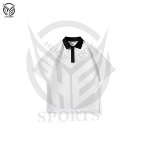 Vente en gros de polos personnalisés pour hommes avec broderie à col rigide et tissu tricoté à motif solide à bas prix - Product Image 5
