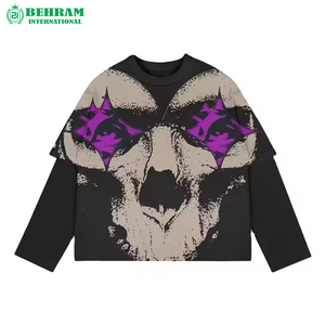 เสื้อยืดออกกำลังกายแขนยาวทรงโอเวอร์ไซส์ ยูนิเซ็กซ์ ผ้าฝ้าย 100% สองชั้น ซักแห้งเร็ว เป็นมิตรกับสิ่งแวดล้อม ปักลายแบบกรด รุ่นใหม่ล่าสุด - Product Image 6