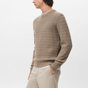 Suéteres de Invierno para Hombre, Cuello Redondo, Tejido de Punto, Color Sólido, 100% Algodón, Transpirable, de Alta Calidad, con Logotipo Personalizado, Nuevo Diseño 2025 - Product Image 6