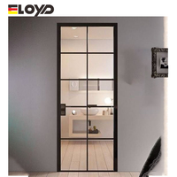 Portes françaises Eloyd en verre trempé double, design moderne à charnières, auvent imperméable pour hôtels et hôpitaux
