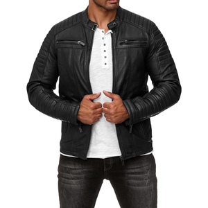 Chaquetas de cuero personalizadas hechas a mano para mujer prendas de vestir exteriores de moda de lujo diseño de abrigos de motocicleta ajustados informales - Product Image 3