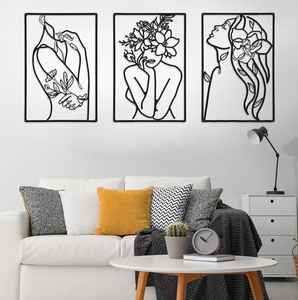 Nouveauté Décoration murale géométrique minimaliste Autocollante en fer Art métallique Accents pour la maison Noël Abstrait Moderne - Product Image 3