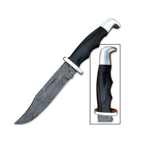 Cuchillo de caza de acero Damasco forjado a mano con mango de madera de olivo y hoja fija, personalizado, de alta calidad, servicio OEM y ODM al por mayor - Product Image 2