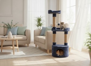 เสาข่วนแมวคุณภาพสูง Amistar "Velvet Nook" สำหรับแมวทุกสายพันธุ์และทุกขนาด - Product Image 6