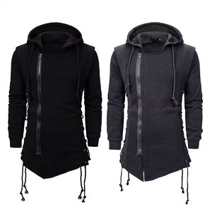Vente en gros de sweat à capuche zippé pour hommes design professionnel coupe régulière tenue décontractée à la mode style de rue fermeture éclair solide 100% coton - Product Image 5
