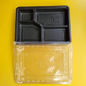 Récipient alimentaire en plastique jetable 1-2-4 compartiments avec couvercle couleur noire à emporter fabricant prix compétitif - Product Image 3