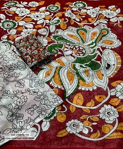 Women's Adults Linen Saree with Allover Aari <b>Mirror</b> and Cotton Tassles Indian Made-in Stock - Product Image 5