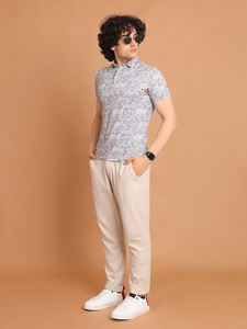 Chemise à manches courtes grise personnalisée pour l'école, été 2025, dernière collection, respirante, tricotée, unie, 100% coton, sur demande - Product Image 2