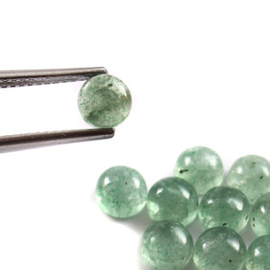 7X7MM AAA Naturel Vert Fraise Quartz Rond Dos Plat Cabochon Calibré Pierres Précieuses En Vrac Fabrication De Bijoux En Gros Lot - Product Image 2