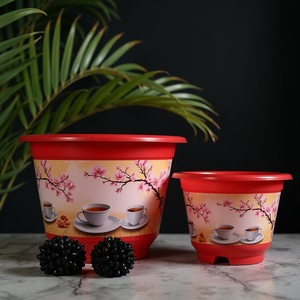 Asian Home Decoration Inspired Bell-Shaped Flower Pots & <b>Planters</b> Stylish <b>Garden</b> Accessories for Floor Usage Made of <b>Plastic</b> - Product Image 3