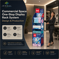 Présentoir en carton ondulé à 3 niveaux, présentoir de sol POP, support publicitaire pour la vente au détail, montage facile, portable
