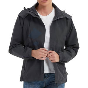 Impermeable Ligero para Mujer, Chaqueta de Senderismo con Capucha, Cortavientos Softshell para Viajes y Uso Diario, Gris Oscuro - Product Image 4