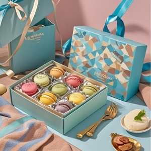 Sang Trọng Biểu Tượng Tùy Chỉnh Cấp Thực Phẩm Macaron Giấy Bao Bì Hộp Macaron <span class=keywords><strong>Cookie</strong></span> Lưu Trữ Hộp Macaron Hộp Quà Tặng - Product Image 3