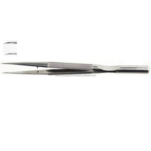 Micro pince chirurgicale Davicon ENT en acier inoxydable de haute qualité 15cm 0.3mm poignée ronde coudée - Product Image 2