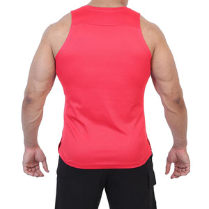 เสื้อกล้ามเล่นยิมของผู้ชายสีแดงแห้งเร็วเสื้อคอตตอนระบายอากาศได้ดีดีไซน์ล่าสุด - Product Image 4