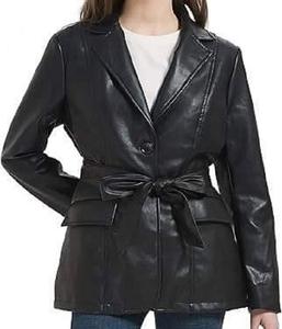 Nuevo abrigo de cuero de alta calidad para mujer, chaqueta de cuero de oveja genuina para mujer, producto de invierno con chaqueta de cuero de piel de oveja genuina - Product Image 5