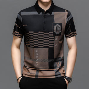 T-shirts de golf en polyester vierge sublimation logo personnalisé t-shirts polo impression coupe amincissante chemises à col roulé pour hommes - Product Image 5