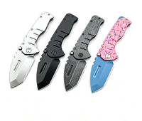 Couteau pliant d'extérieur en acier inoxydable de 7,8 pouces avec lame dentelée et pointe tombante, couteau de poche de haute qualité pour le camping et le bricolage