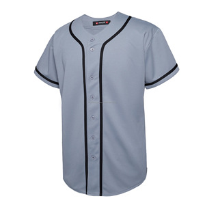 <b>Men's</b> Short-Sleeved Baseball Jersey Hip-Hop Fashion Plain Button <b>Shirt</b> Blank Jersey in Sizes S-XXXL - Product Image 2