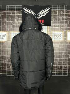 Abrigo acolchado alternativo de lona ligera para hombre, chaqueta de invierno empacable, cuello con capucha, decoración bordada, aislamiento cálido - Product Image 3