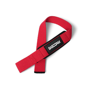 Sangles de levage en coton rouge SASCOPAK, réglables, pour entraînement de force, unisexe, antidérapantes, pour soulevé de terre - Product Image 3
