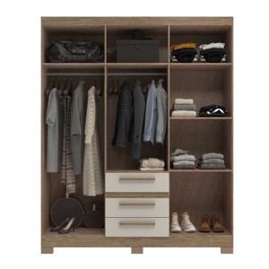 Armario de estilo moderno Nuevo OPALA 6 puertas 3 cajones de madera muebles de dormitorio tablero de partículas madera/Color Cristalo diseño brasileño - Product Image 3