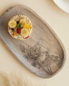 Bandeja Cuadrada de Madera de Acacia Sólida con Asa, Diseño Moderno, Personalizable para Ramadán y Bodas - Product Image 2