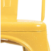 Chaise de salle à manger d'extérieur moderne en acier inoxydable, inclinable, imperméable, empilable et portable pour restaurant, café, bureau et usage domestique