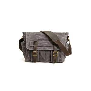 Bandolera Retro Lona Encerada Impermeable (Gris Oscuro) - Product Image 6