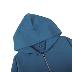 Sweat à capuche zippé avec poche latérale cachée OEM Sweat à capuche zippé en éponge française 100% coton double couche sweat à capuche vierge et uni personnalisé - Product Image 3