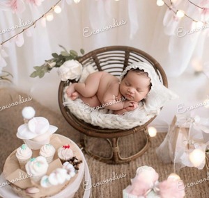 Trẻ sơ sinh nhiếp ảnh đạo cụ Vòng mây dệt ghế bassinet hạt dẻ kết thúc bé ảnh chụp Ghế trẻ em <span class=keywords><strong>poser</strong></span> cho chụp ảnh - Product Image 4