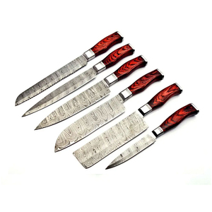 ชุดมีดเชฟเหล็กดามัสกัส 67 ชั้น ทนทาน ด้ามไม้ ใช้ได้ทั้งมือซ้ายและขวา คมกริบ ผลิตด้วยมือ แข็งแรงทนทาน - Product Image 3