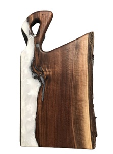 Multifuncional Live Edge Mango Wood Kitchen Tabla de cortar moderna Madera y resina Última Tabla de servir queso multifuncional caliente - Product Image 5