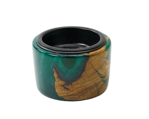 Mubkhar de madera a rayas hecho a mano-Quemador Bakhoor árabe tradicional con diseño moderno - Product Image 3