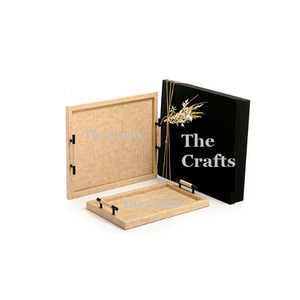 Juego de dos Bandejas para servir dulces de diferentes tamaños en bandeja de postre de chocolate de madera y cuero a precios económicos - Product Image 4