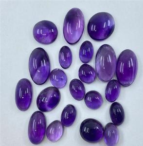 Polished Natural <b>Crystal</b> <b>Crafts</b> Convex Round & Oval Flat Back Amethyst Gemstone Fashion Jewelry Stone Loose - Product Image 4