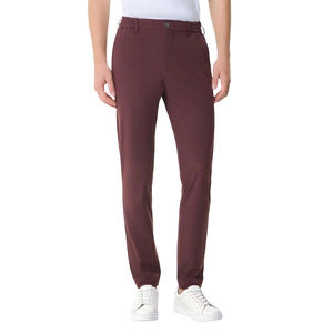 Pantalon habillé décontracté pour homme, coupe droite et ample, en soie glacée, taille mi-haute, fermeture éclair plate, formel - Product Image 4