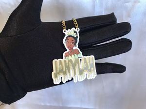 Collana con Ciondolo Personalizzato a Forma di Gatto con Nome in Acciaio Inossidabile Dorato e Zirconi Cubici Gioielli alla Moda per Bambine Regalo - Product Image 4